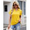 image:imageMAGCOMSEN Womens Polo Shirts Cotton Short Sleeve VNeck Collared Tops Golf Shirt Work Casual Summer TeeYellow