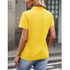 image:imageMAGCOMSEN Womens Polo Shirts Cotton Short Sleeve VNeck Collared Tops Golf Shirt Work Casual Summer TeeYellow