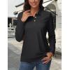 image:imageMAGCOMSEN Womens Polo Shirts Long Sleeve Cotton Collared T Shirt Golf Shirt Business Casual Tee Uniform Tops 3ButtonBlack