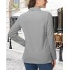 image:imageMAGCOMSEN Womens Polo Shirts Long Sleeve Cotton Collared T Shirt Golf Shirt Business Casual Tee Uniform Tops 3ButtonLight Gray