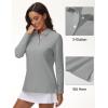 image:imageMAGCOMSEN Womens Polo Shirts Long Sleeve Cotton Collared T Shirt Golf Shirt Business Casual Tee Uniform Tops 3ButtonLight Gray