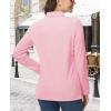 image:imageMAGCOMSEN Womens Polo Shirts Long Sleeve Cotton Collared T Shirt Golf Shirt Business Casual Tee Uniform Tops 3ButtonLight Pink