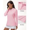 image:imageMAGCOMSEN Womens Polo Shirts Long Sleeve Cotton Collared T Shirt Golf Shirt Business Casual Tee Uniform Tops 3ButtonLight Pink
