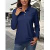 image:imageMAGCOMSEN Womens Polo Shirts Long Sleeve Cotton Collared T Shirt Golf Shirt Business Casual Tee Uniform Tops 3ButtonNavy Blue