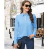image:imageMAGCOMSEN Womens Polo Shirts Long Sleeve Cotton Collared T Shirt Golf Shirt Business Casual Tee Uniform Tops 3ButtonWaterfall Blue