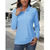 image:imageMAGCOMSEN Womens Polo Shirts Long Sleeve Cotton Collared T Shirt Golf Shirt Business Casual Tee Uniform Tops 3ButtonWaterfall Blue