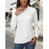 image:imageMAGCOMSEN Womens Polo Shirts Long Sleeve Cotton Collared T Shirt Golf Shirt Business Casual Tee Uniform Tops 3ButtonWhite