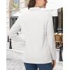 image:imageMAGCOMSEN Womens Polo Shirts Long Sleeve Cotton Collared T Shirt Golf Shirt Business Casual Tee Uniform Tops 3ButtonWhite