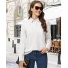 image:imageMAGCOMSEN Womens Polo Shirts Long Sleeve Cotton Collared T Shirt Golf Shirt Business Casual Tee Uniform Tops 3ButtonWhite