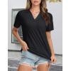 image:imageMAGCOMSEN Womens Polo Shirts VNeck Short Sleeve UPF 50 Sun Protection Collared Golf Shirt Work Summer TopsAblack