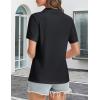 image:imageMAGCOMSEN Womens Polo Shirts VNeck Short Sleeve UPF 50 Sun Protection Collared Golf Shirt Work Summer TopsAblack