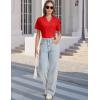 image:imageMAGCOMSEN Womens Polo Shirts VNeck Short Sleeve UPF 50 Sun Protection Collared Golf Shirt Work Summer TopsAtruered