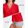 image:imageMAGCOMSEN Womens Polo Shirts VNeck Short Sleeve UPF 50 Sun Protection Collared Golf Shirt Work Summer TopsAtruered