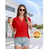 image:imageMAGCOMSEN Womens Polo Shirts VNeck Short Sleeve UPF 50 Sun Protection Collared Golf Shirt Work Summer TopsAtruered