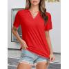 image:imageMAGCOMSEN Womens Polo Shirts VNeck Short Sleeve UPF 50 Sun Protection Collared Golf Shirt Work Summer TopsAtruered