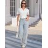 image:imageMAGCOMSEN Womens Polo Shirts VNeck Short Sleeve UPF 50 Sun Protection Collared Golf Shirt Work Summer TopsAwhite