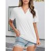 image:imageMAGCOMSEN Womens Polo Shirts VNeck Short Sleeve UPF 50 Sun Protection Collared Golf Shirt Work Summer TopsAwhite