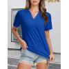 image:imageMAGCOMSEN Womens Polo Shirts VNeck Short Sleeve UPF 50 Sun Protection Collared Golf Shirt Work Summer TopsColorblue
