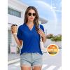 image:imageMAGCOMSEN Womens Polo Shirts VNeck Short Sleeve UPF 50 Sun Protection Collared Golf Shirt Work Summer TopsColorblue