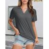 image:imageMAGCOMSEN Womens Polo Shirts VNeck Short Sleeve UPF 50 Sun Protection Collared Golf Shirt Work Summer TopsDark Grey