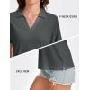 image:imageMAGCOMSEN Womens Polo Shirts VNeck Short Sleeve UPF 50 Sun Protection Collared Golf Shirt Work Summer TopsDark Grey