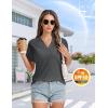 image:imageMAGCOMSEN Womens Polo Shirts VNeck Short Sleeve UPF 50 Sun Protection Collared Golf Shirt Work Summer TopsDark Grey