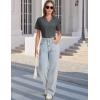 image:imageMAGCOMSEN Womens Polo Shirts VNeck Short Sleeve UPF 50 Sun Protection Collared Golf Shirt Work Summer TopsDark Grey