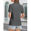 image:imageMAGCOMSEN Womens Polo Shirts VNeck Short Sleeve UPF 50 Sun Protection Collared Golf Shirt Work Summer TopsDark Grey