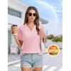 image:imageMAGCOMSEN Womens Polo Shirts VNeck Short Sleeve UPF 50 Sun Protection Collared Golf Shirt Work Summer TopsLightpink