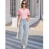 image:imageMAGCOMSEN Womens Polo Shirts VNeck Short Sleeve UPF 50 Sun Protection Collared Golf Shirt Work Summer TopsLightpink