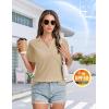 image:imageMAGCOMSEN Womens Polo Shirts VNeck Short Sleeve UPF 50 Sun Protection Collared Golf Shirt Work Summer TopsLtkhaki