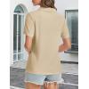 image:imageMAGCOMSEN Womens Polo Shirts VNeck Short Sleeve UPF 50 Sun Protection Collared Golf Shirt Work Summer TopsLtkhaki