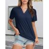 image:imageMAGCOMSEN Womens Polo Shirts VNeck Short Sleeve UPF 50 Sun Protection Collared Golf Shirt Work Summer TopsNavy