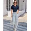 image:imageMAGCOMSEN Womens Polo Shirts VNeck Short Sleeve UPF 50 Sun Protection Collared Golf Shirt Work Summer TopsNavy