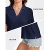 image:imageMAGCOMSEN Womens Polo Shirts VNeck Short Sleeve UPF 50 Sun Protection Collared Golf Shirt Work Summer TopsNavy