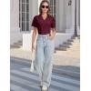 image:imageMAGCOMSEN Womens Polo Shirts VNeck Short Sleeve UPF 50 Sun Protection Collared Golf Shirt Work Summer TopsWinered