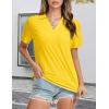 image:imageMAGCOMSEN Womens Polo Shirts VNeck Short Sleeve UPF 50 Sun Protection Collared Golf Shirt Work Summer TopsYellow