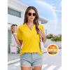 image:imageMAGCOMSEN Womens Polo Shirts VNeck Short Sleeve UPF 50 Sun Protection Collared Golf Shirt Work Summer TopsYellow