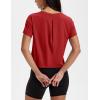 image:imageMAGCOMSEN Workout Crop Tops for Women Short Sleeve Cotton Athletic Yoga Top Loose Casual Crewneck Cropped T ShirtsTruered