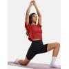 image:imageMAGCOMSEN Workout Crop Tops for Women Short Sleeve Cotton Athletic Yoga Top Loose Casual Crewneck Cropped T ShirtsTruered