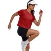 image:imageMAGCOMSEN Workout Crop Tops for Women Short Sleeve Cotton Athletic Yoga Top Loose Casual Crewneck Cropped T ShirtsTruered