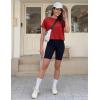 image:imageMAGCOMSEN Workout Crop Tops for Women Short Sleeve Cotton Athletic Yoga Top Loose Casual Crewneck Cropped T ShirtsTruered