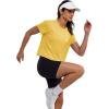 image:imageMAGCOMSEN Workout Crop Tops for Women Short Sleeve Cotton Athletic Yoga Top Loose Casual Crewneck Cropped T ShirtsYellow