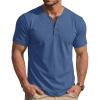 image:imageMAGCOMSEN Mens Henley Short Sleeve Shirt Moisture Wicking Lightweight Cotton TShirts Casual Summer Basic Tee Shirt20 Grey Blue Heather