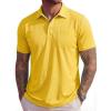 image:imageMAGCOMSEN Mens Polo Shirts Short Sleeve Cotton Pique Golf Shirts with Pocket Casual Performance Moisture Wicking PolosYellow