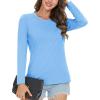 image:imageMAGCOMSEN Womens Cotton LongSleeve CrewNeck TShirt ClassicFit Shirt Soft Breathable Casual Tee Basic TopsZwaterfall Blue