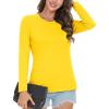image:imageMAGCOMSEN Womens Cotton LongSleeve CrewNeck TShirt ClassicFit Shirt Soft Breathable Casual Tee Basic TopsZyellow