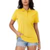 image:imageMAGCOMSEN Womens Polo Shirts Cotton 3Button Short Sleeve Collared Tops Summer Cool Shirt Uniform Casual ShirtsYellow