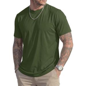 image:imageMAGCOMSEN Mens TShirts Short Sleeve UPF 50 Lightweight Moisture Wicking Basic Crewneck Casual Summer Cooling T ShirtArmygreen