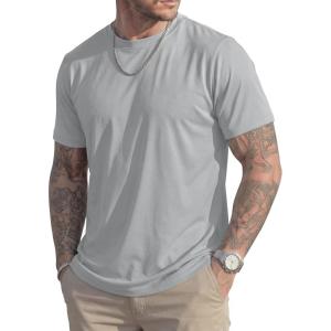 image:imageMAGCOMSEN Mens TShirts Short Sleeve UPF 50 Lightweight Moisture Wicking Basic Crewneck Casual Summer Cooling T ShirtLight Grey